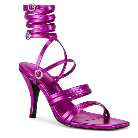 NWT +Box Multi Strap Heel – Metallic Electric Pink; Size: 6.5 W; + Dust bag - Picture 6 of 8